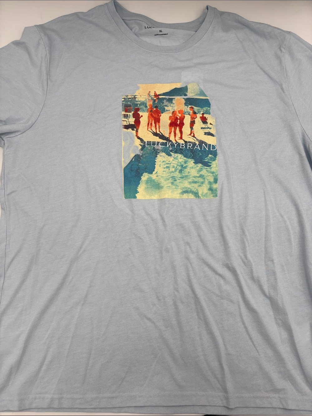 Lucky Brand Swimming Pool Graphic Tee in Celestial Blue